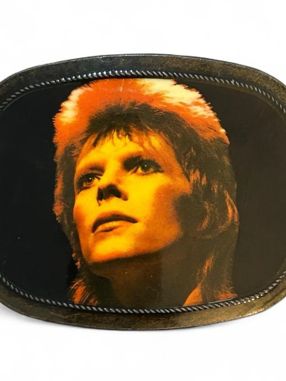 Vintage 1970s David Bowie Ziggy Stardust Portrait Belt Buckle